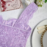 Solid Tank Top Lace Embroidery Hollow Out Backless Corset De Mujer Sexy