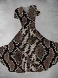 1 Piece Custom Casual Print V Neck Long Sleeve Maxi Dresses