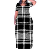 1 Piece Custom Plus Size Casual Print Long Sleeve Maxi Dresses