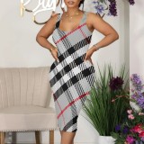1 Piece Custom Casual Print Square Neck Sleeveless Midi Dresses