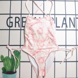 Summer Beach Padded Printed Straps One Piece Swimsuits