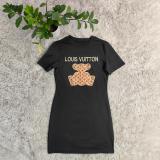 Fashion Embroidered Bead Round Neck Short Sleeve Mini Dress