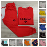 High Quality Cotton Print O Neck Long Sleeve Sweatsuits Set