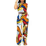 1 Piece Custom Casual Printed Two Piece Pant Set