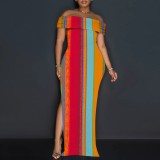 Sexy Print Off Shoulder Maxi Dresses