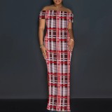 Sexy Print Off Shoulder Maxi Dresses