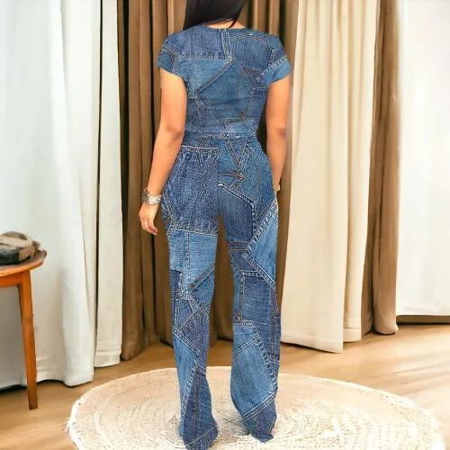 1 Piece Custom Casual Printed Two Piece Pant Set