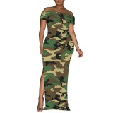 Sexy Print Off Shoulder Maxi Dresses