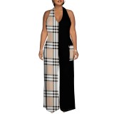 Sexy Print Halter Backless One-Piece Jumpsuits
