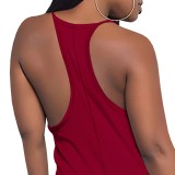 Casual Solid Color Straps V Neck One-Piece Jumpsuits