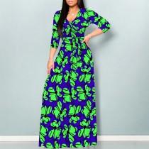 1 Piece Custom Fashion Printed V Neck Maxi Dresses 1 Piece Custom Fashion Printed V Neck Maxi Dresses