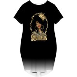 1 Piece Custom Fashion Avatar Printed Letter Midi Club Dress