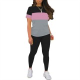 1 Piece Custom Casual Print Short Sleeve Pant Set