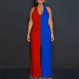 Casual Solid Color Halter Backless One-Piece Jumpsuits