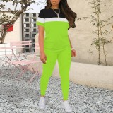 1 Piece Custom Casual Print Short Sleeve Pant Set