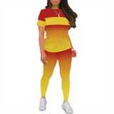 1 Piece Custom Casual Print Short Sleeve Pant Set