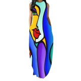 1 Piece Custom Fashion Printed Sleeveless Maxi Dress