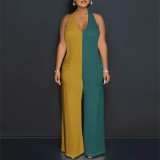 Casual Solid Color Halter Backless One-Piece Jumpsuits