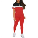 1 Piece Custom Casual Print Short Sleeve Pant Set