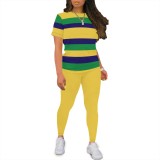 1 Piece Custom Casual Print Short Sleeve Pant Set