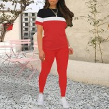 1 Piece Custom Casual Print Short Sleeve Pant Set