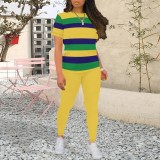 1 Piece Custom Casual Print Short Sleeve Pant Set