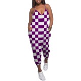 Casual Solid Color Straps V Neck One-Piece Jumpsuits