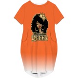 1 Piece Custom Fashion Avatar Printed Letter Midi Club Dress