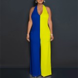 Casual Solid Color Halter Backless One-Piece Jumpsuits