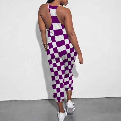Casual Solid Color Straps V Neck One-Piece Jumpsuits