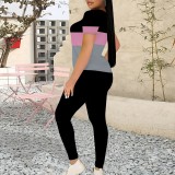 1 Piece Custom Casual Print Short Sleeve Pant Set
