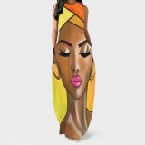 1 Piece Custom Fashion Printed Sleeveless Maxi Dress