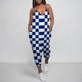Casual Solid Color Straps V Neck One-Piece Jumpsuits