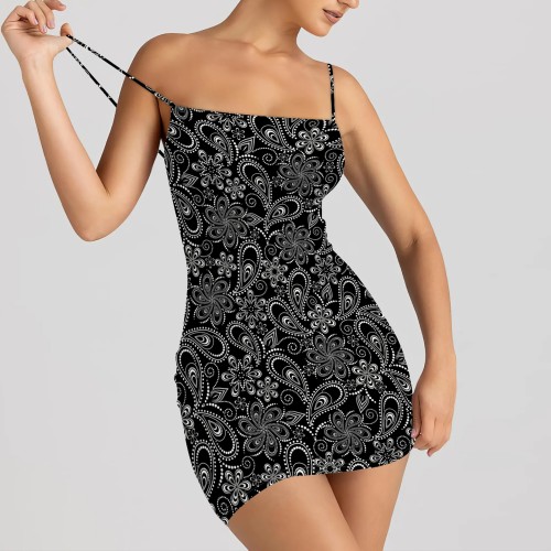 1 Piece Custom Casual Print Straps Bodycon Dress