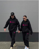 High Quality Cotton Print Hooded Long Sleeve Sweatsuits Set