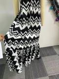 Casual Straps Printed Backless Long Dress