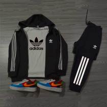 High Quality Cotton Print Hooded Long Sleeve Sweatshirt Cardigan Three Piece