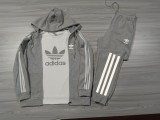 High Quality Cotton Print Hooded Long Sleeve Sweatshirt Cardigan Three Piece