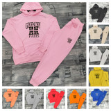 High Quality Cotton Print Hooded Long Sleeve Sweatshirt Set