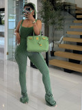 Casual Scoop Neck One Piece Sleeveless Tank Top Rompers Bodycon Pants