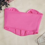 Fishbone Top Ultra Short Fashion Outerwear Inner Tube Tops