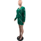 Single Buckle V Neck Cardigan Sweater
