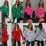 Single Buckle V Neck Cardigan Sweater