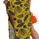 1 Piece Custom Casual Printed Off Shoulder Slit Long Dresses