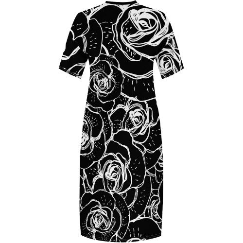 1 Piece Custom Casual Print V Neck Plus Size Maxi Dress