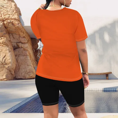 1 Piece Custom Casual Poker Print Short Sleeve Short Set