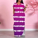 1 Piece Custom Casual Printed Gradient Color Long Dresses