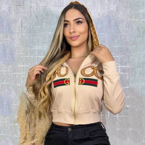 Casual Embroidered Women's Cardigan Hoodie Sweatshirts