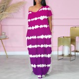 1 Piece Custom Casual Printed Gradient Color Long Dresses