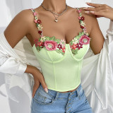 Floral Print Bustier Cami Top